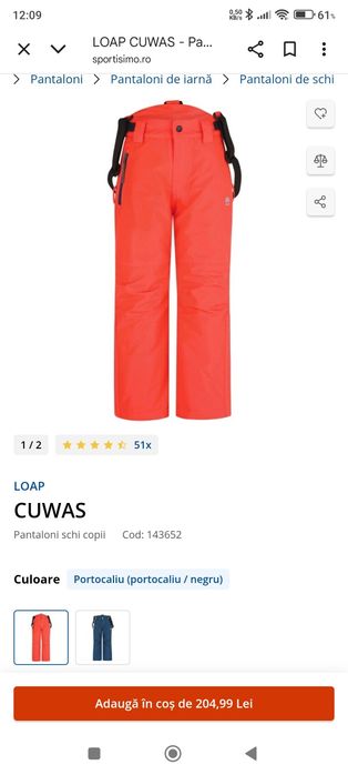 Vând pantaloni schi fete Loap Sortisimo  134/140