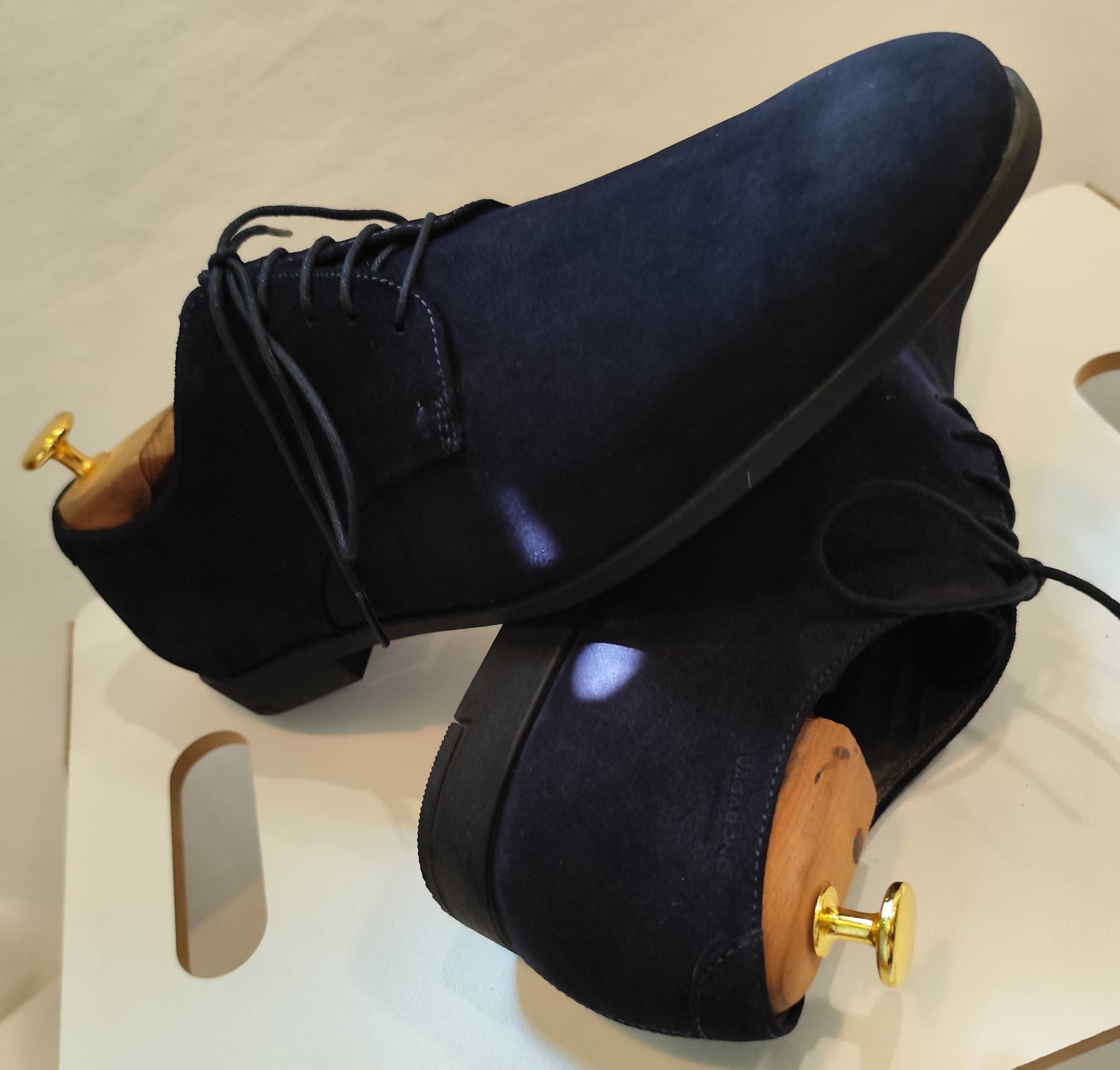 Pantofi derby 43 premium VAGABOND NOI piele naturala moale navy