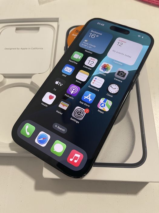 iPhone 15 128GB Black Necodat - Pachet Complet