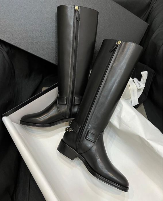 Дамски ботуши от естествена кожа Chanel