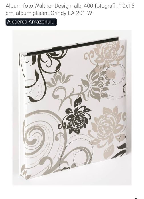 Album foto Walther Design, alb, 400 fotografii, 10x15 cm, album glisan
