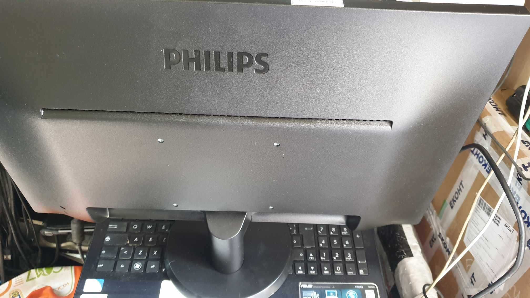 Перфектен 21" HD LED Philips 203V5L, зарядно!