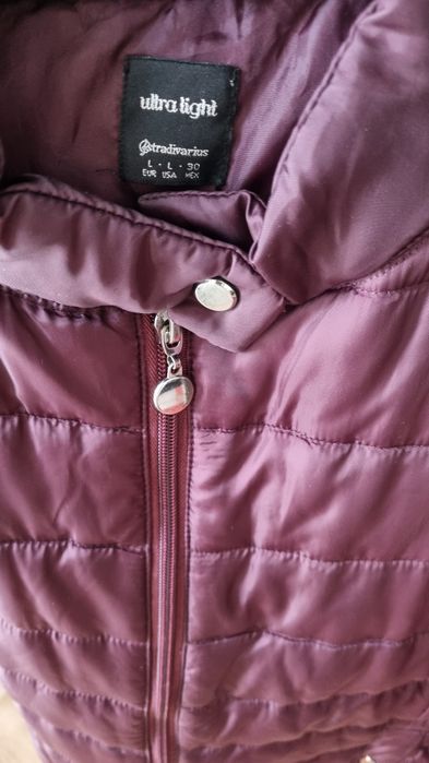 Geaca ultra light Stradivarius, burgundy, dama, marimea L