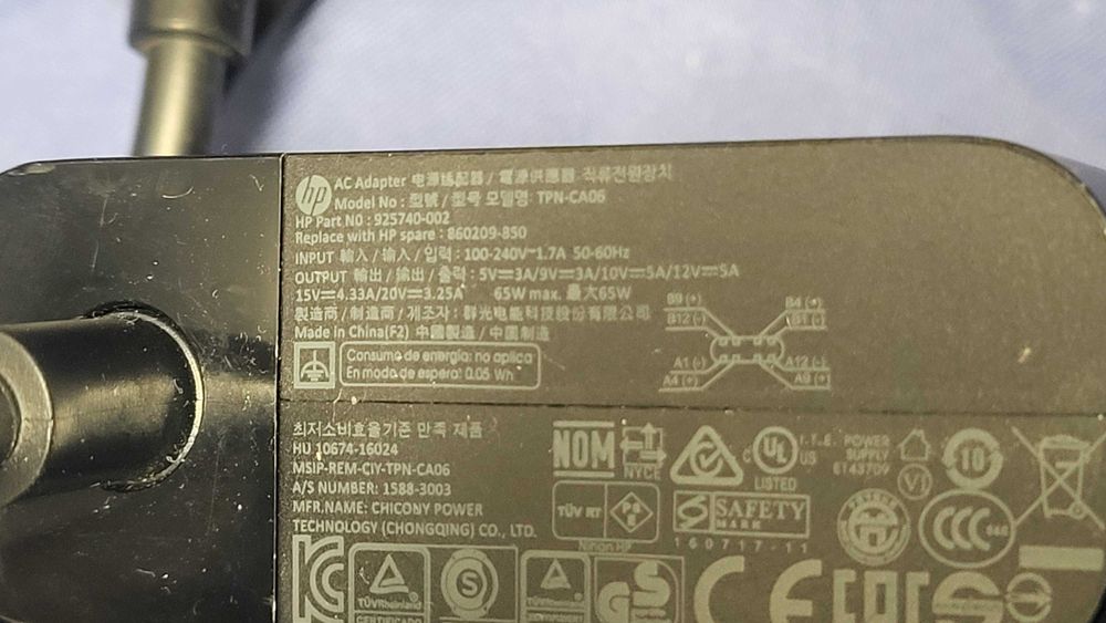 HP 65W  Incarcator USB C 5v-3A,9V-3A-12V-5A,15V-4.33A,20V-3.25A