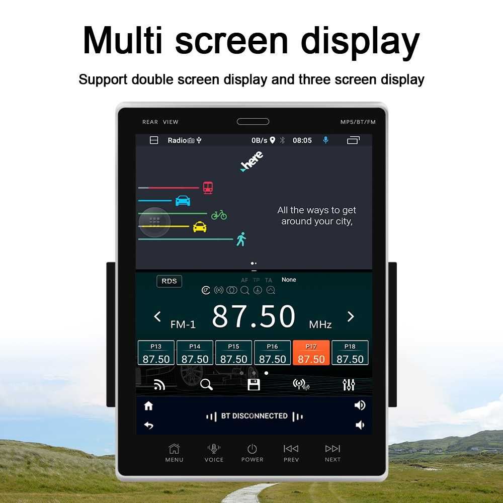 9.5''  2-DIN мултимедия с Android 12, RDS, 32GB ROM , RAM 2GB
