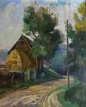 Școală maghiară semn Kátai Mihály, datat 1949, ul/pz, 70cu50+ramma