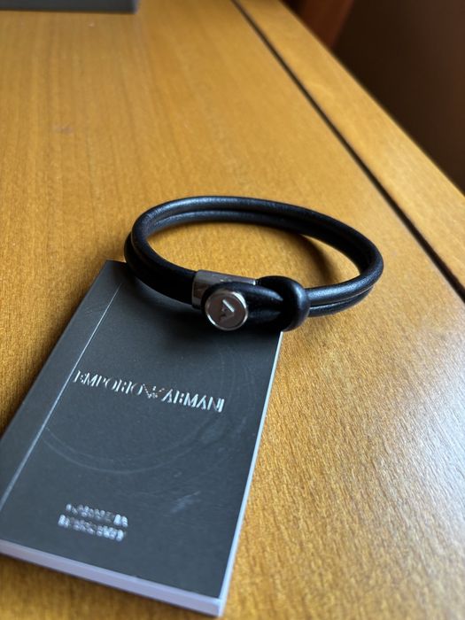 Emporio Armani мъжки кожен часовник и гривна