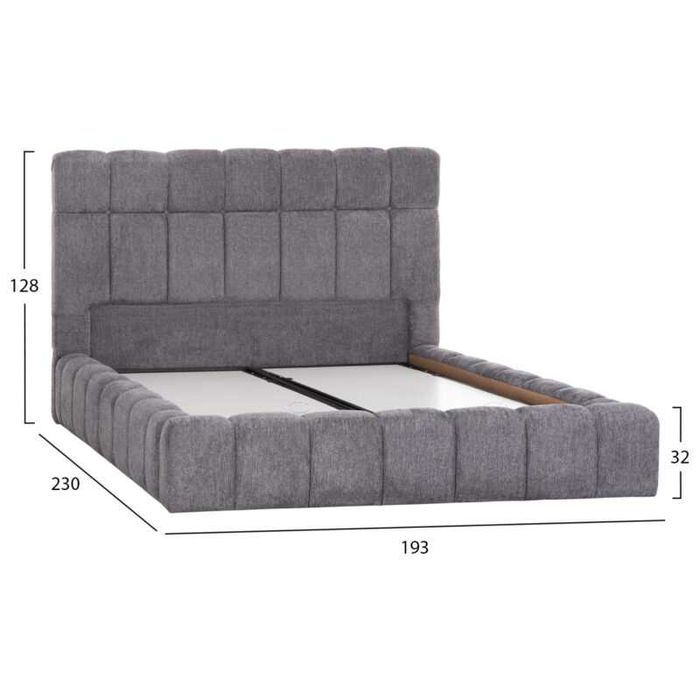 Легло, RAMON, Сив, Текстил, 160х200см.