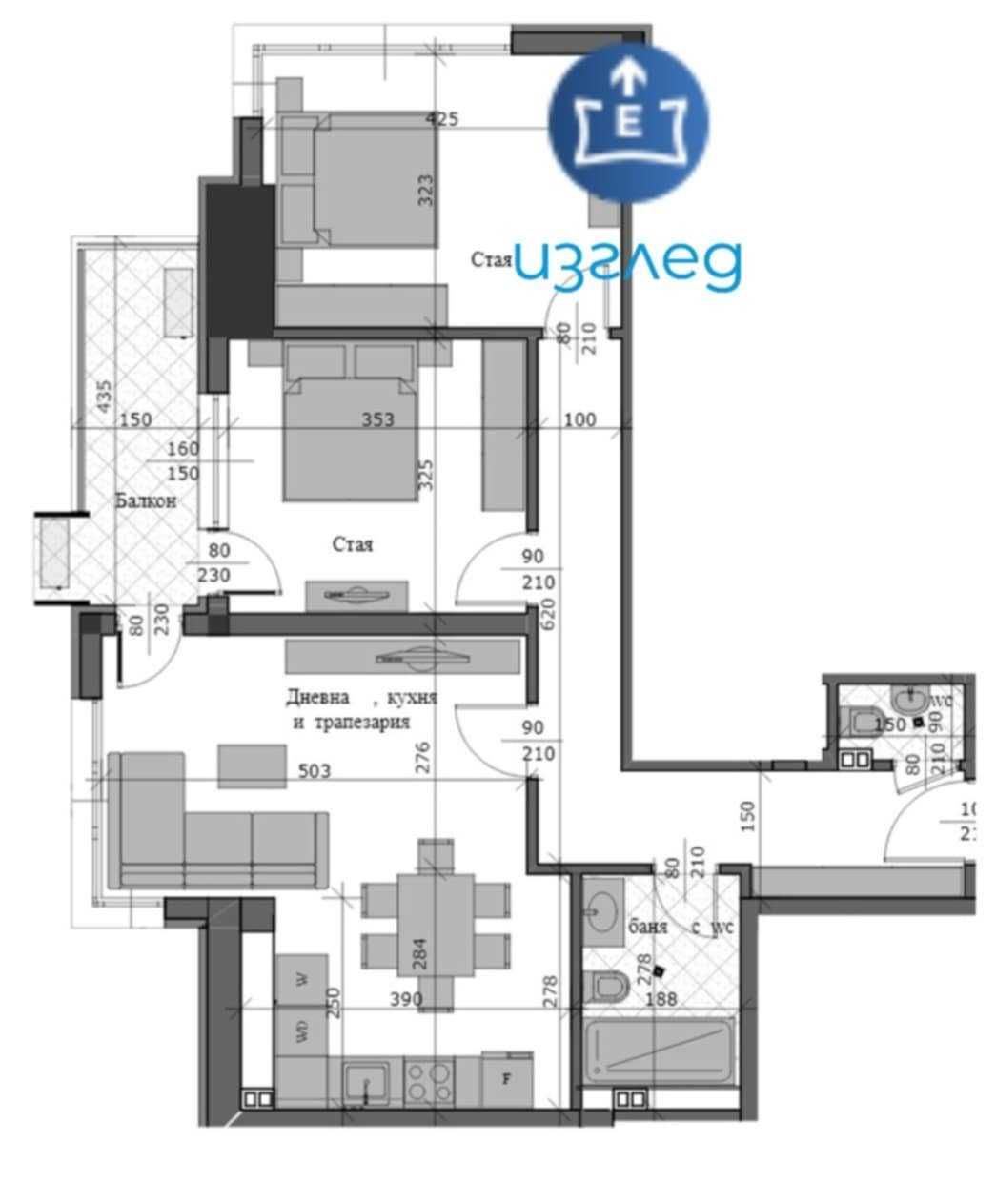 122кв.м, Арена Русе, нов, ет.8, ТЕЦ