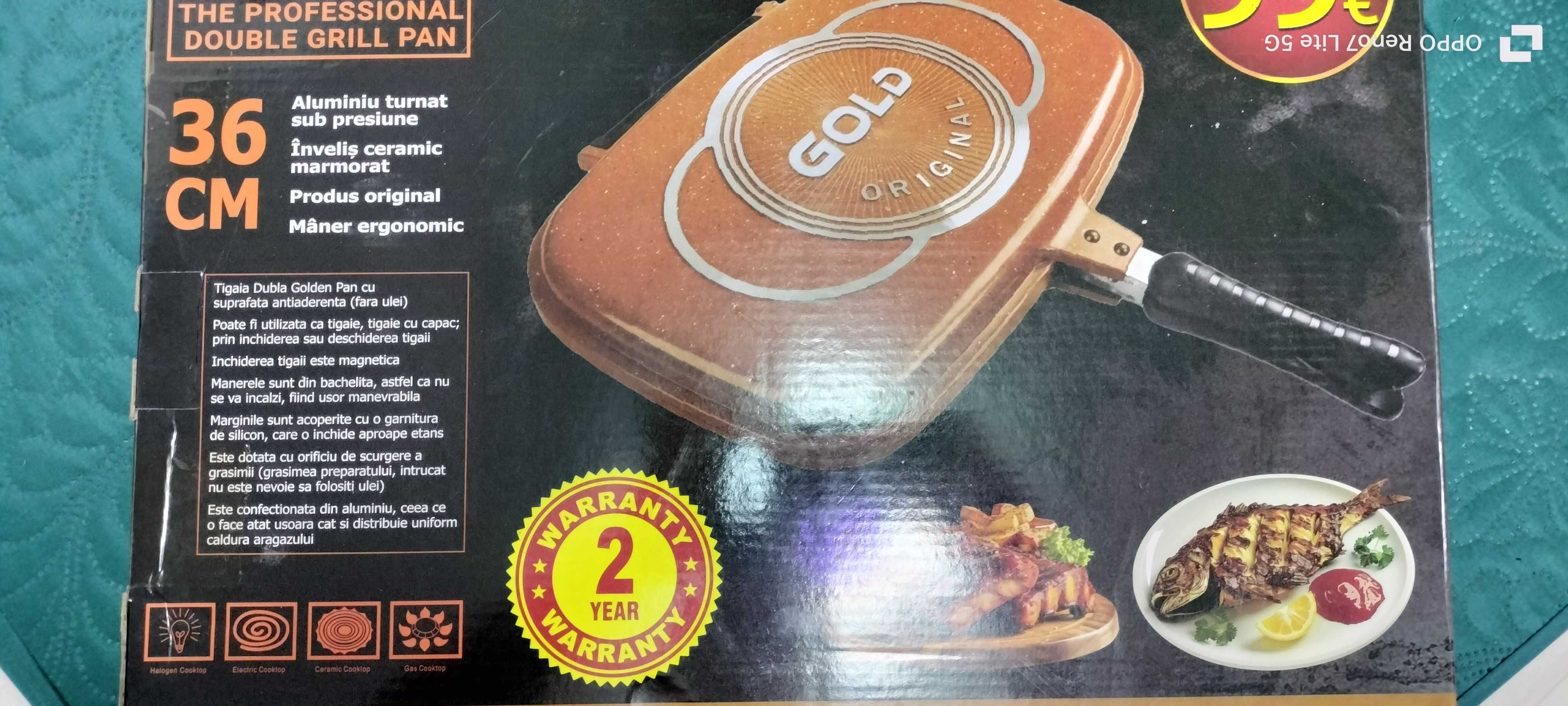 Vând tigaie grill dubla