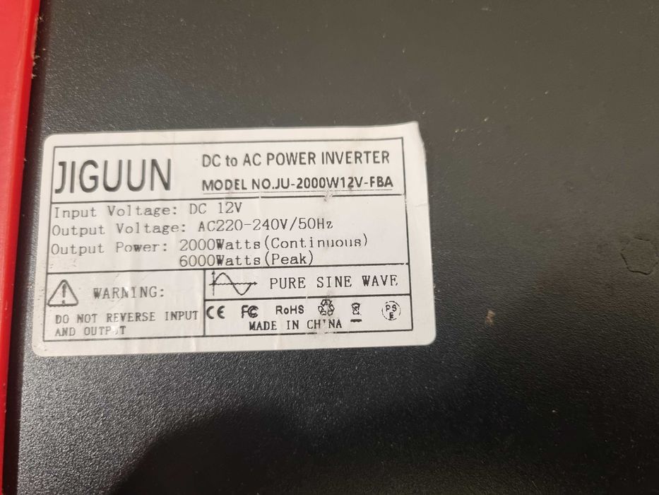 Defect Invertor JIGUUN JU2000 12v 2000w 6000w peak