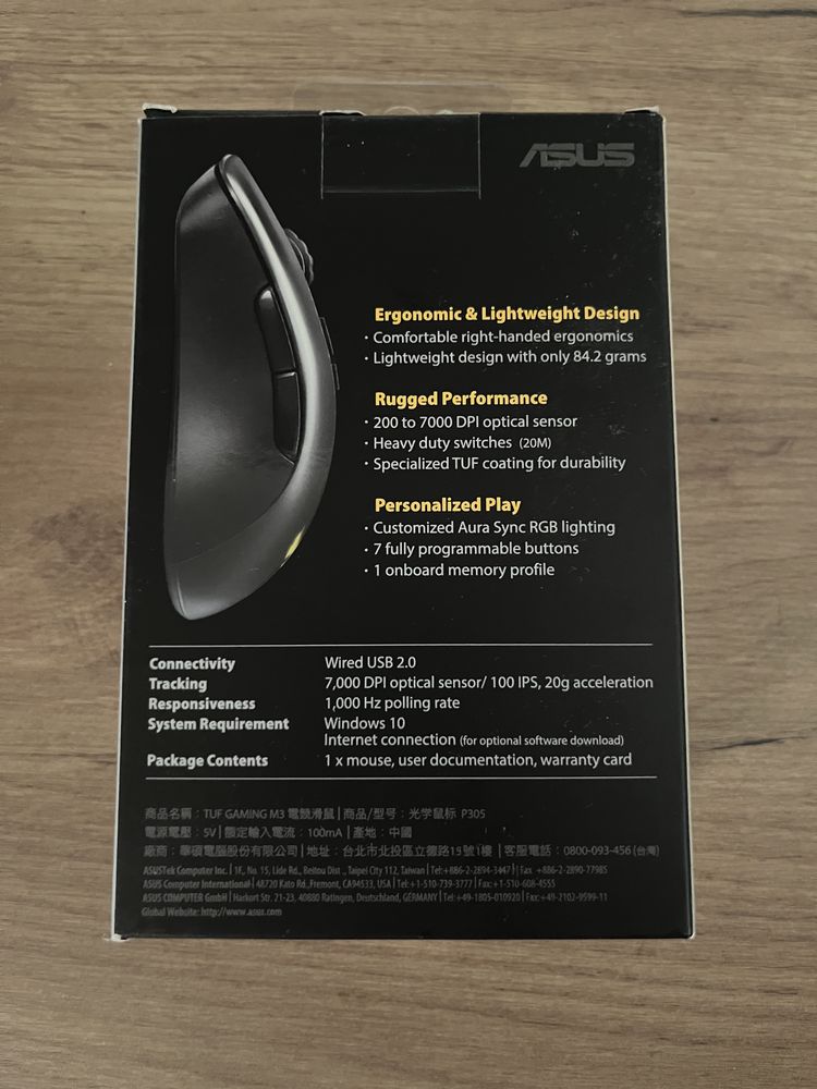 Mouse Gaming ASUS TUF Gaming M3, 7000 dpi, gri inchis