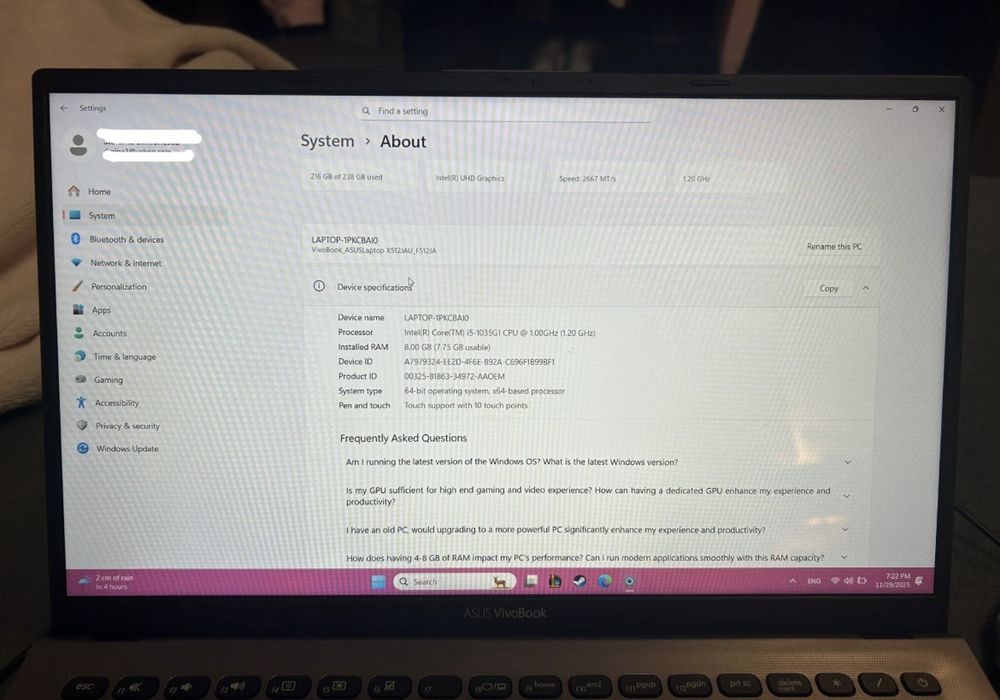 Vand laptop asus vivobook cu touchscreen functional