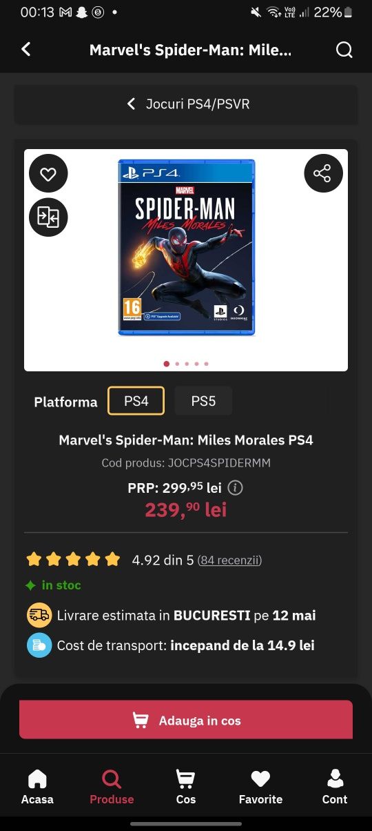 Joc ps4 spiderman miles morales