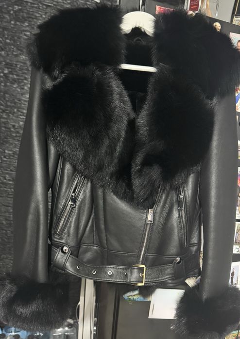 Geaca de piele si blana naturala