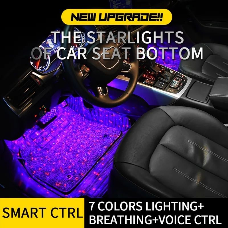 Set lumini ambientale Starlight RGB cu telecomanda 7 lumini A12