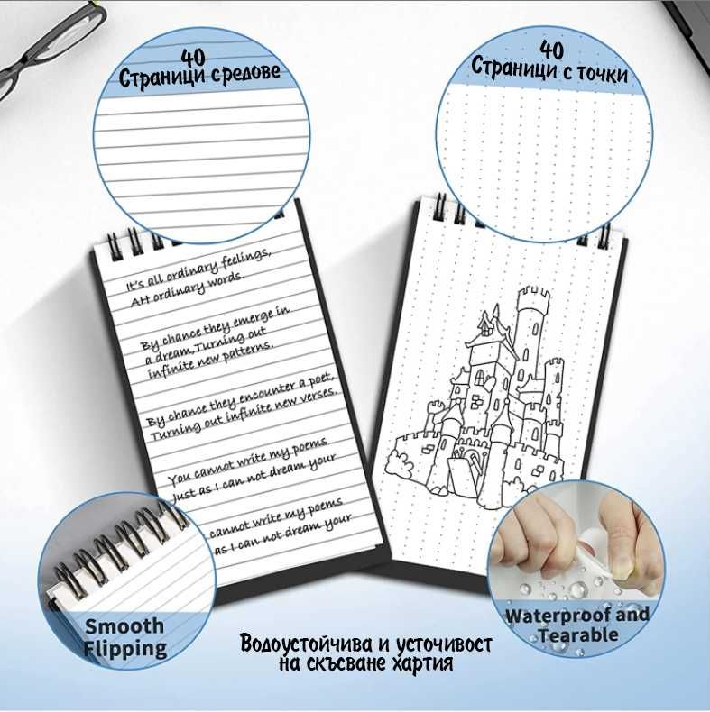 Смарт Вечно Тефтерче от Каменна Хартия за Многократна Употреба B7