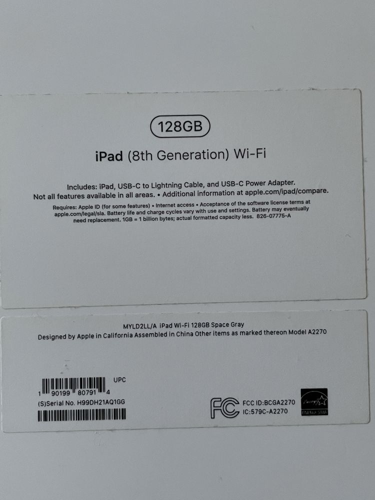 Ipad 8th gen 10,2 inch, 128 GB Wi-Fi culoare Space Gray