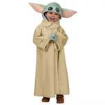 Costum pentru copii Baby Yoda, bej, 5-7 ani, masca inclusa