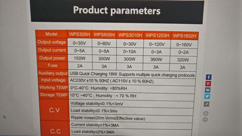 Sursa laborator Wanptek WPS605H  60v 5a noua sigilata