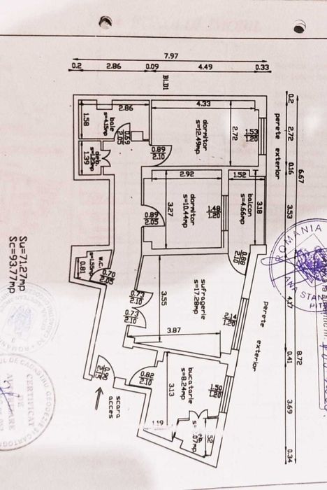 Vand apartament 3 camere ETAJ 1 ZONA POSTEI