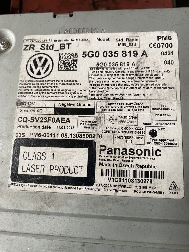 Unitate navigație vw passat b8 vw golf 7 cod 5G0 035 819 A