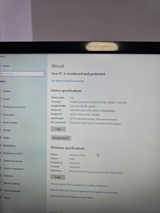 Mini Calculator HP Intel Core i5-2400s 4 gb RAM 256 gb SSD Win10