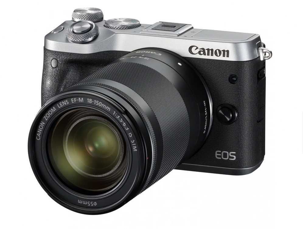 Aparat foto Mirrorless Canon M6 cu obiectiv Canon18-150mm F3.5 IS STM