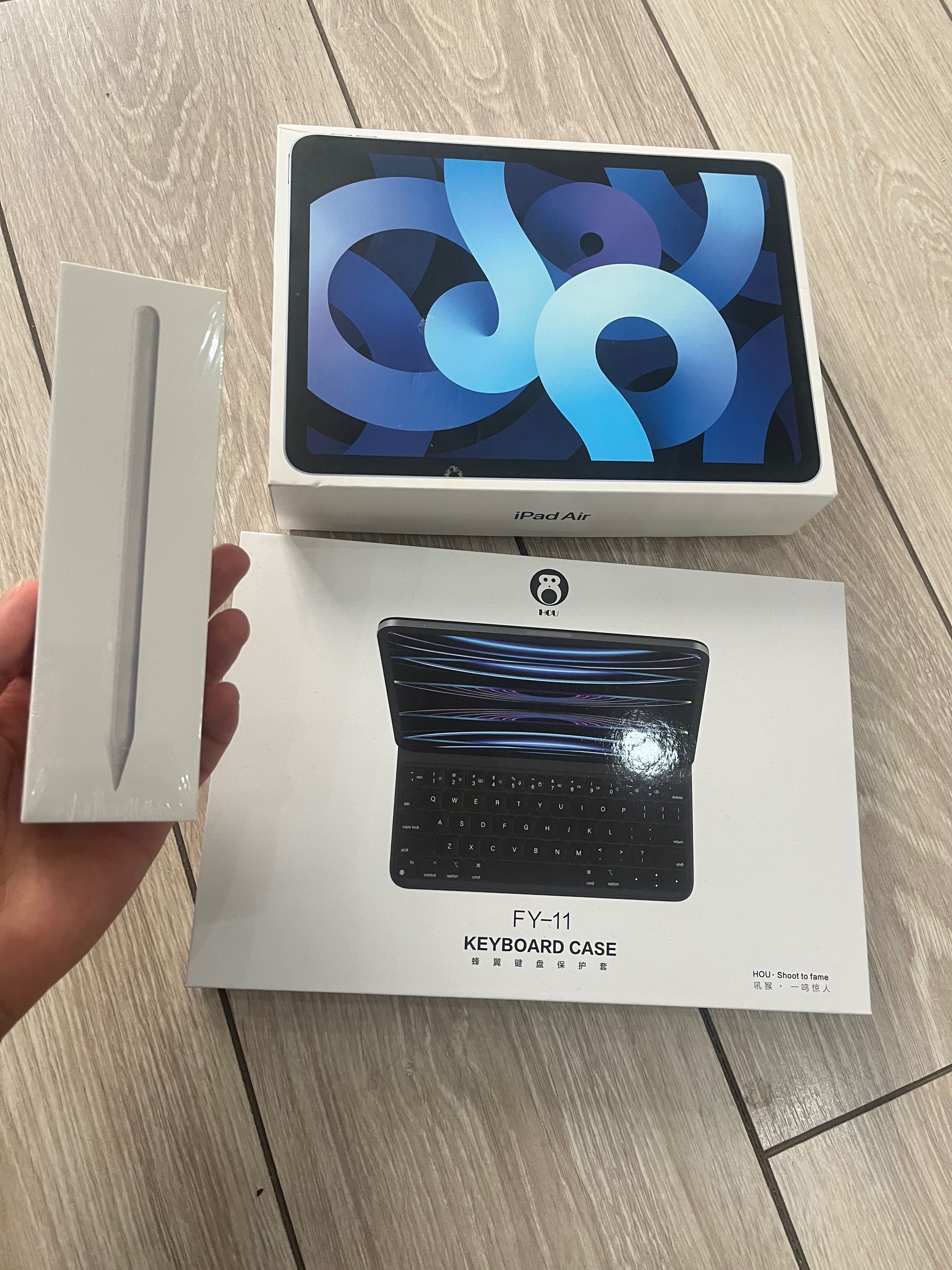 iPad Air 4 + клавиатура + Новый чехол и стилус pencil