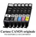 Set cartuse sigilate Canon originale CLI-551 si PGI-550