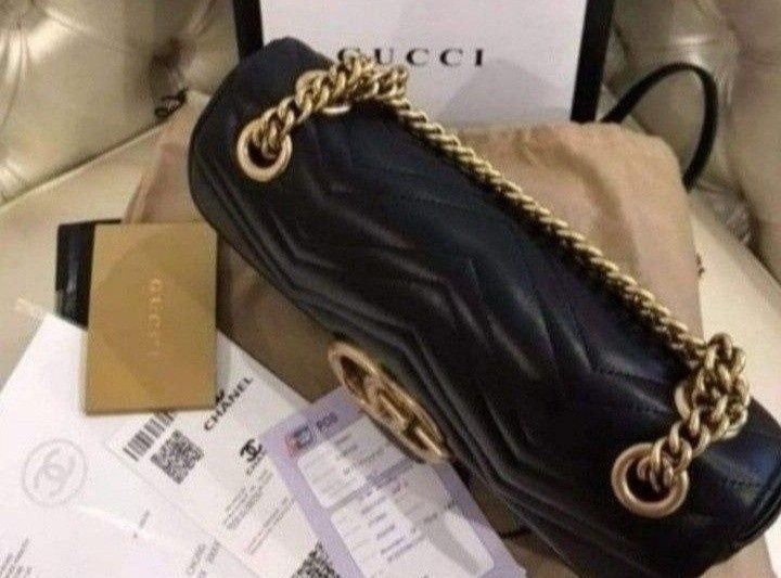 Geanta damă model Marmont piele eco, saculet, etichetă