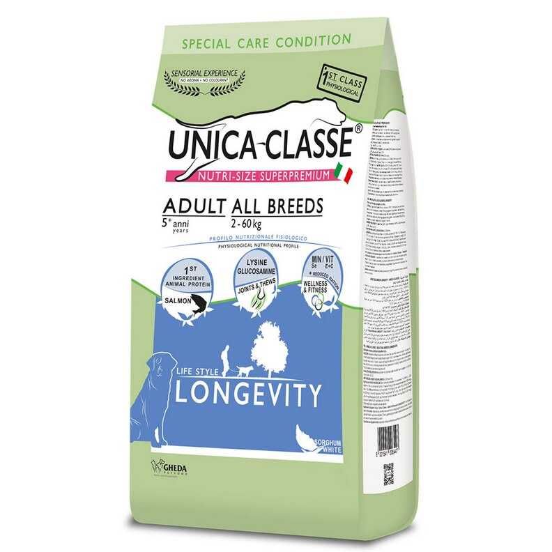 Hrana uscata Unica Classe caine Adult, Longetivitate, Somon, 3kg