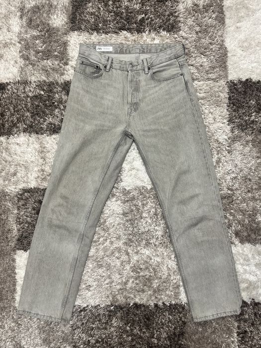 Сиви Straight Fit Zara Дънки Size 40