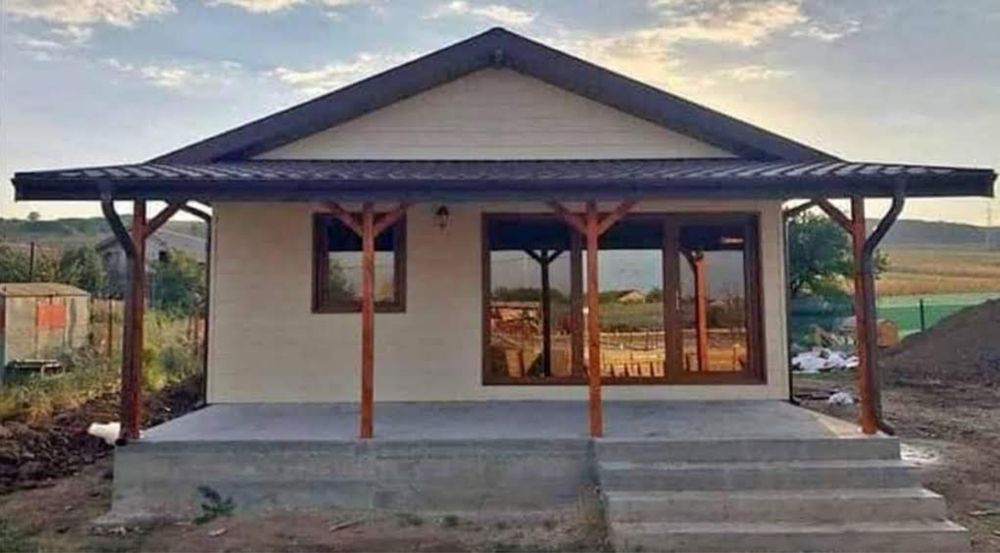 Casa pe structura metalica locuibila la gata
