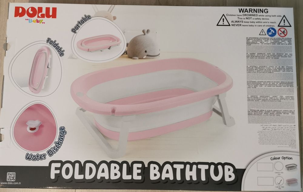 Нова сгъваема детска вана Dolu - розова