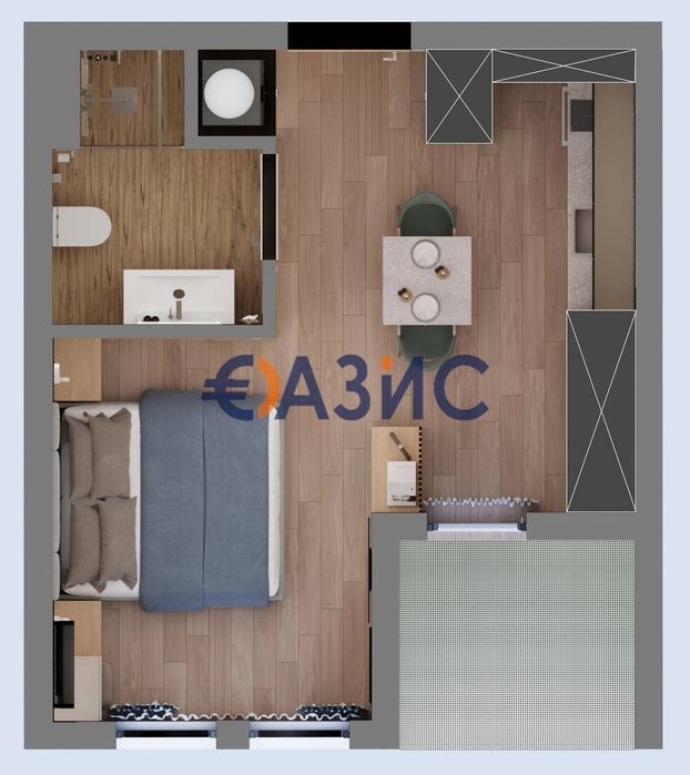 Напълно оборудвано студио в строящ се комплекс "Соренто Премиум",