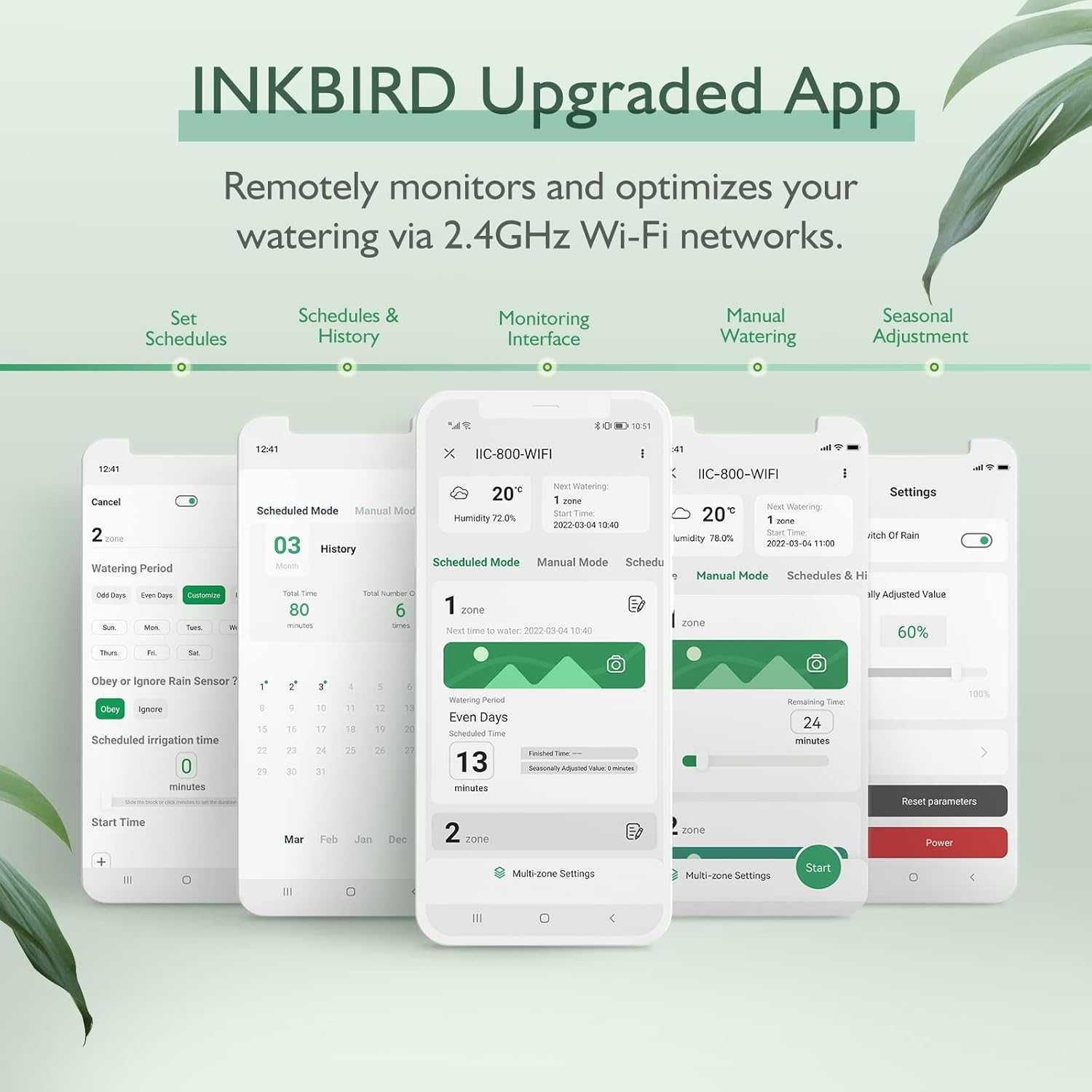 Компютър за напояване, 8-зонов Inkbird IIC-800-WIFI