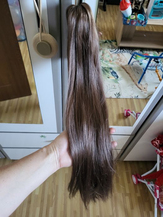 Coada din par artificial 70 cm.ciocolatiu noua fara eticheta!