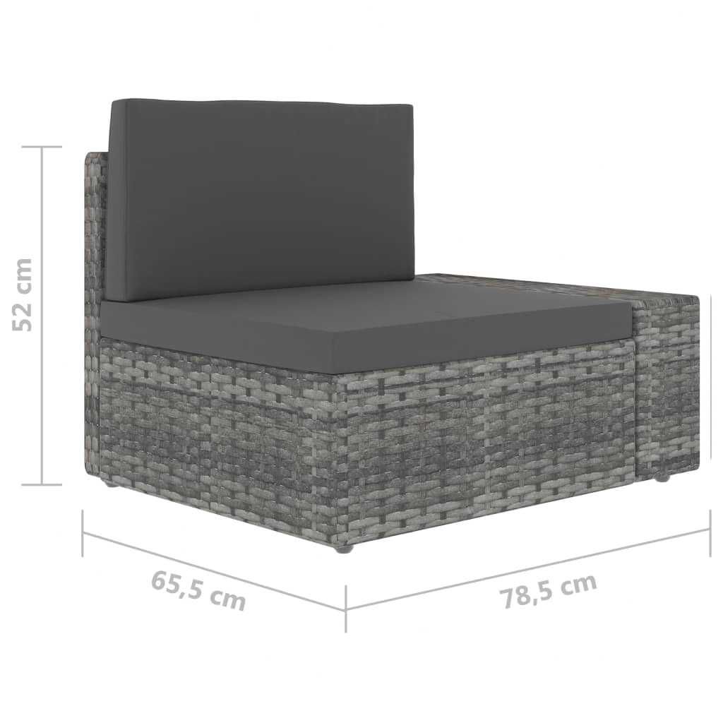 Set mobilier de gradina/terasa 2x canapea 7 piese Gri Ratan COMO