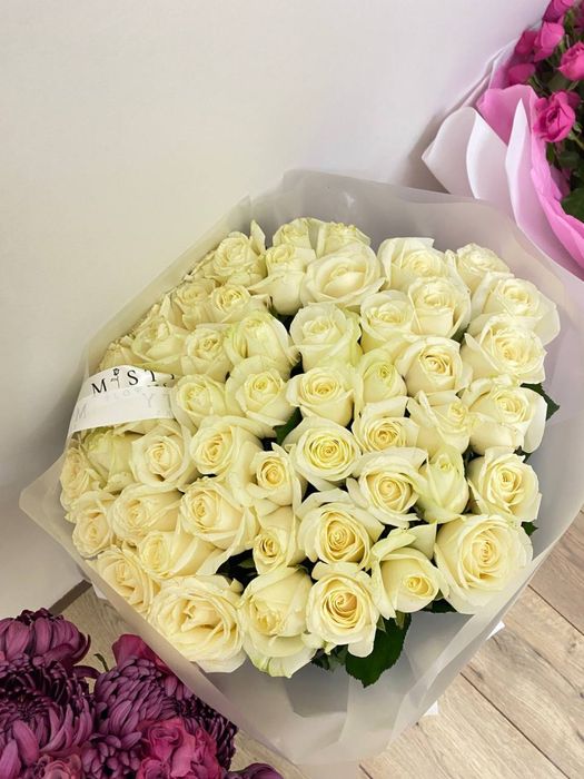 51 роза, букет, цветы