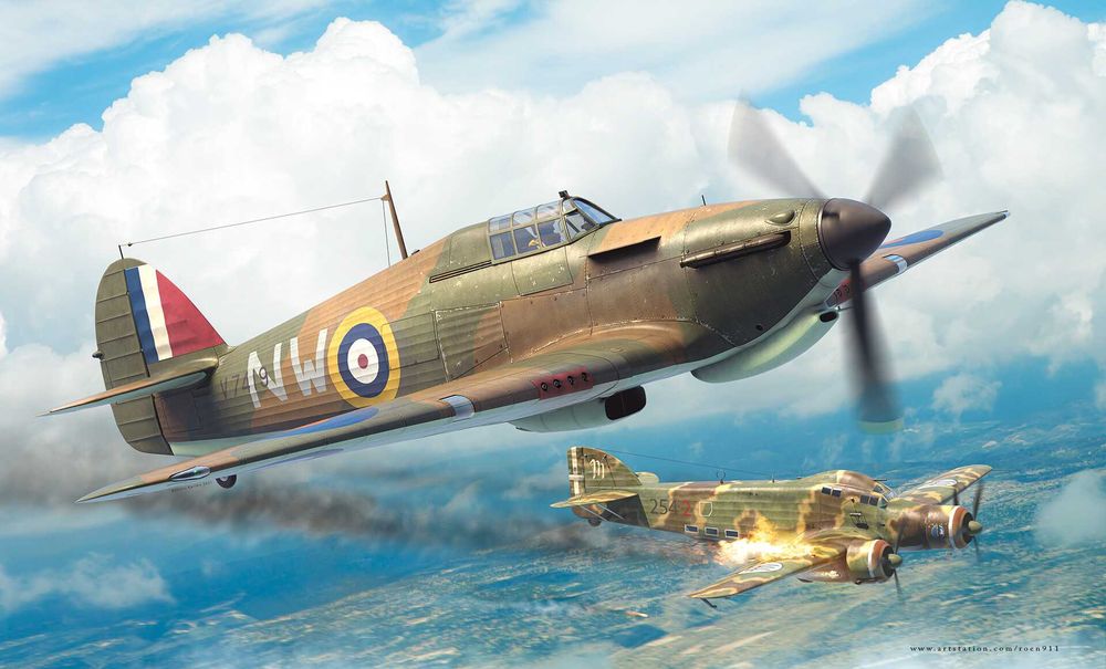 самолёт конструктор сборная модель Хокер Харикейн 1/72 Англия