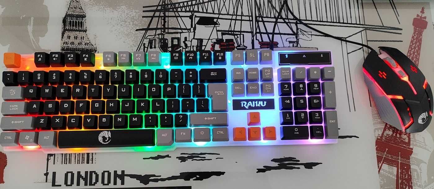 Геймърска RGB механична клавиатура и мишка Raiku T26 комплект