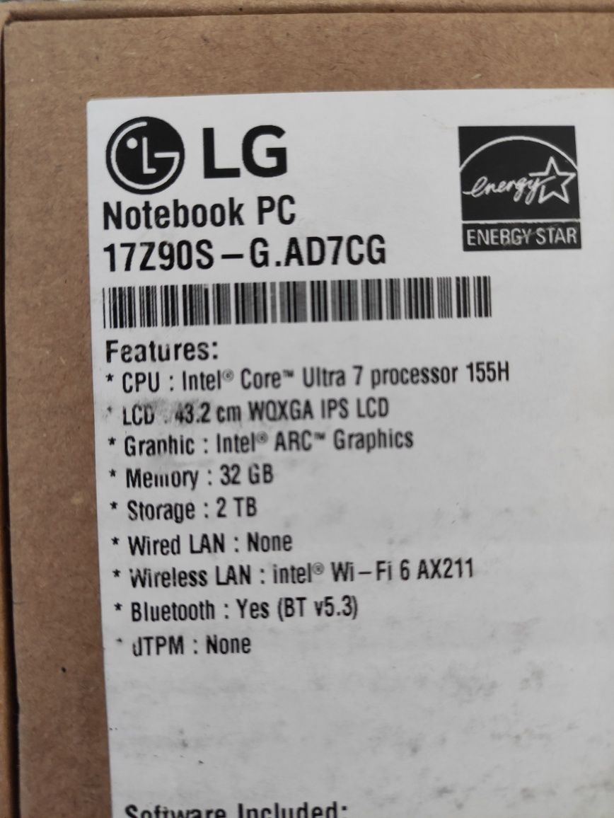Laptop Ultrabook Sigilat - LG Gram Intel Ultra 7, 32GB DDR5, 2TB SSD