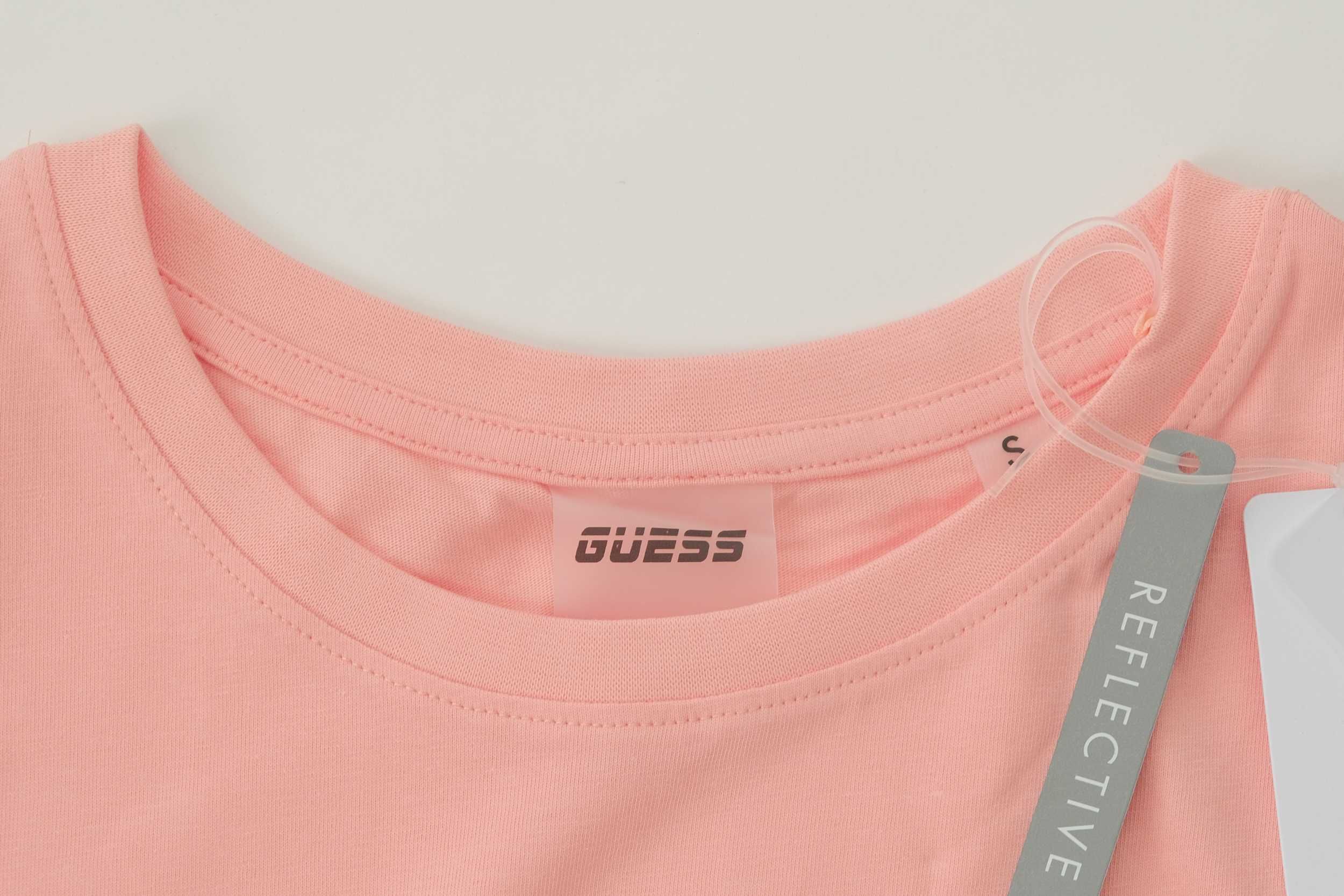 ПРОМО GUESS XS/S/M-Оригинална розова дамска тениска с надпис