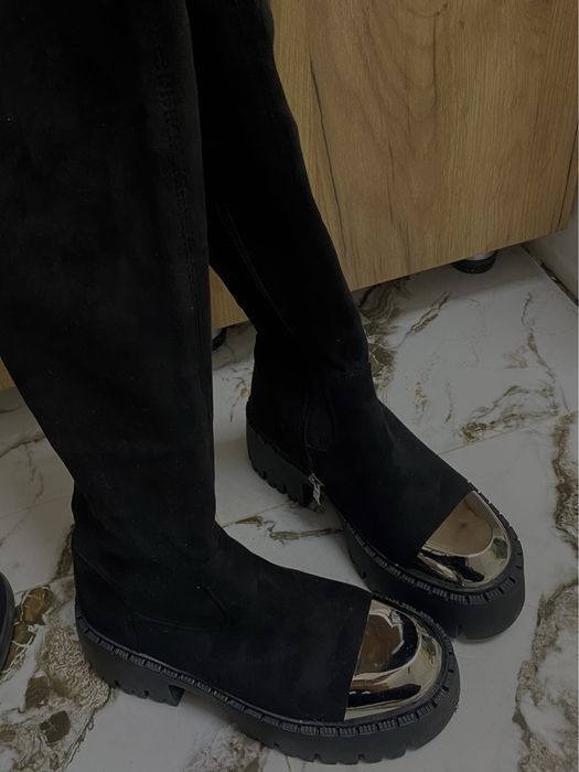 Ботфорды из натуральной замши