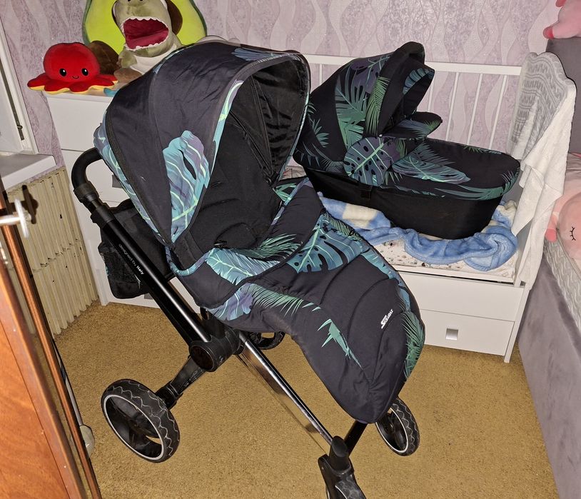 Коляска 2в1 и Кроватка-трансформер 2в1 с комодом и матрасом