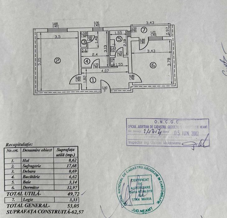 Apartament cu 2 camere de vânzare în zona Mărăței