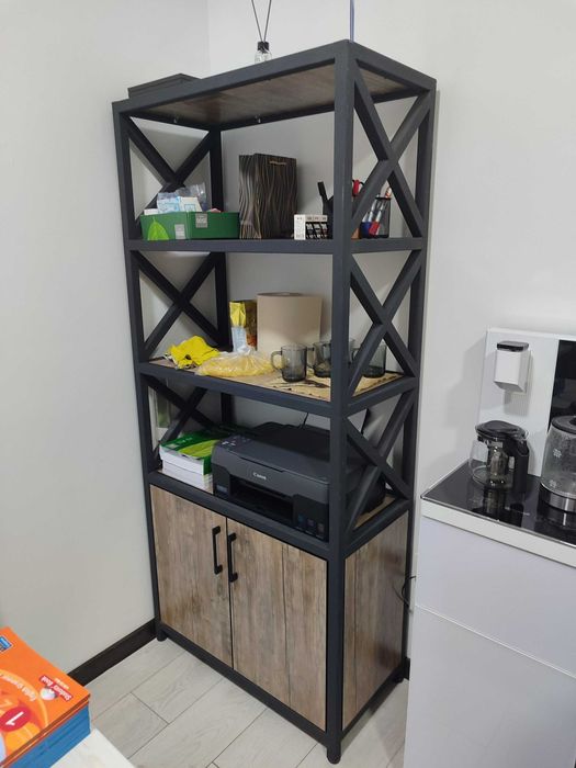 Stellaj loft dizayn, polka shkaf мебель для офиса printer, kitoblar