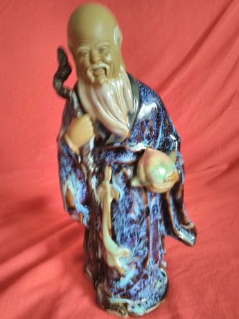 Statueta asiatica din ceramica - Shou, Zeul Longevitatii si Sanatatii