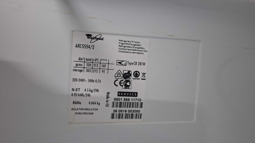 Комбиниран хладишник с фризер Whirlpool